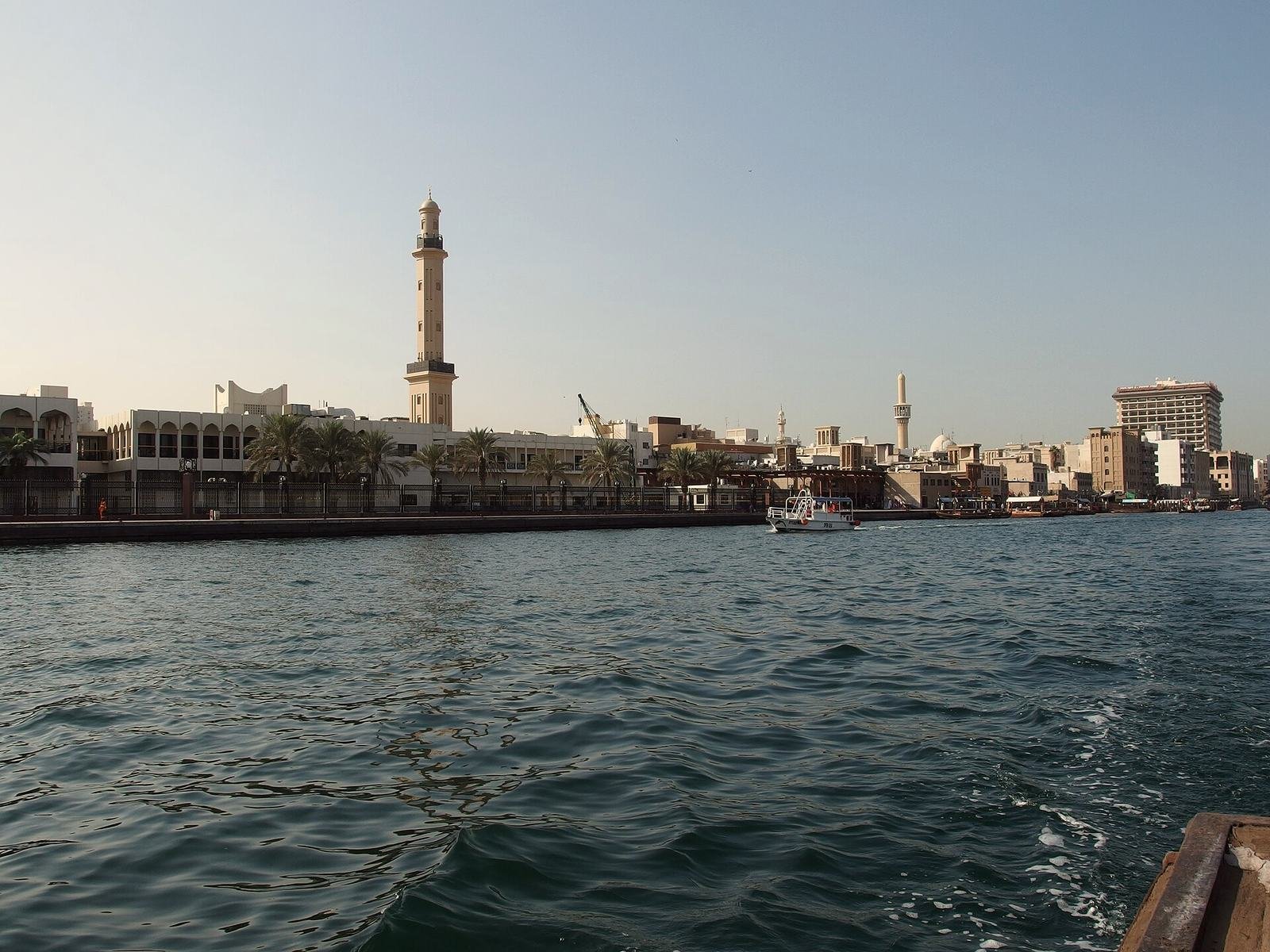 An abra crossing Dubai Creek towards the Deira waterfront